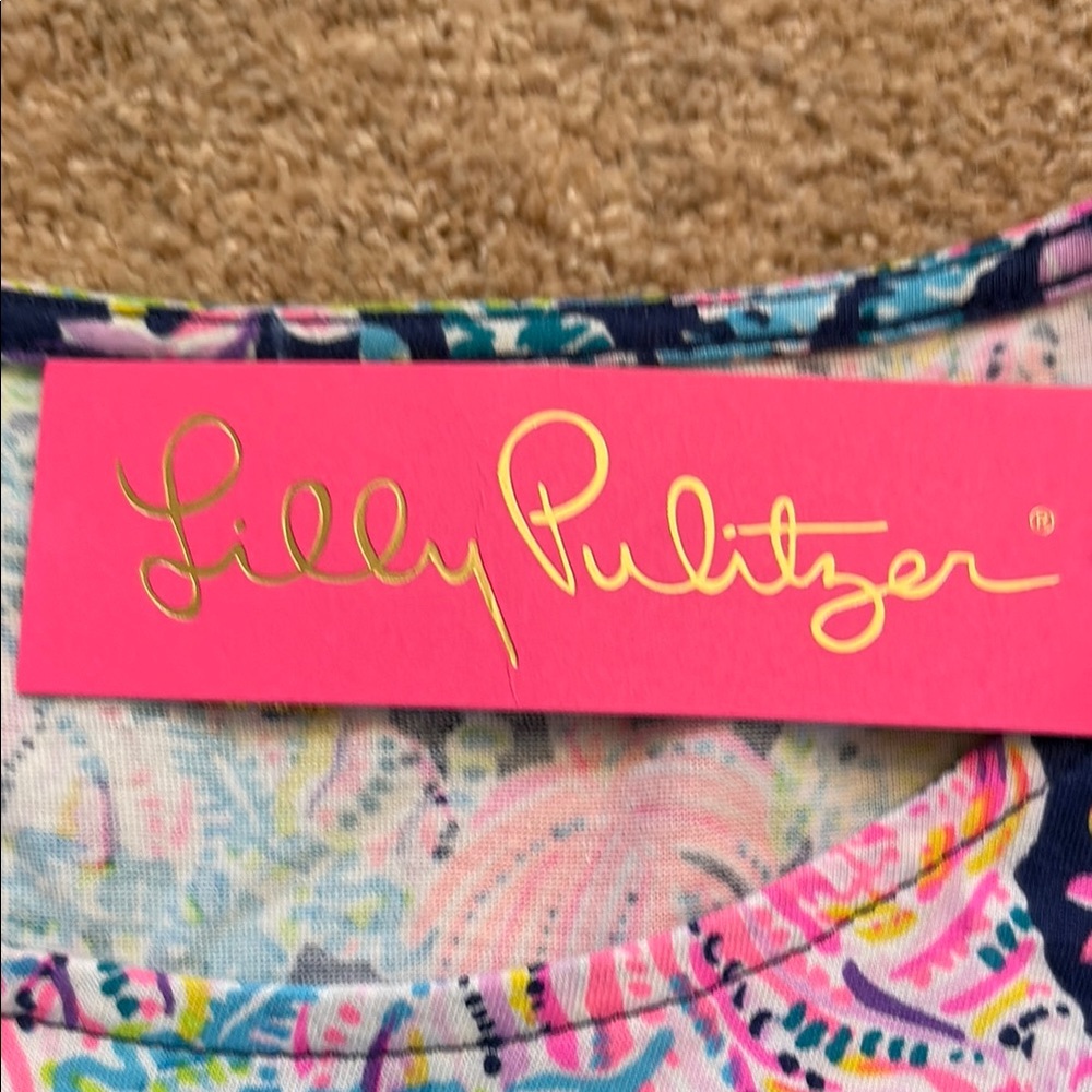 Lilly Pulitzer Jodee Pink and Purple Flutter Sleeve Sundress - Picture 2 of 9
